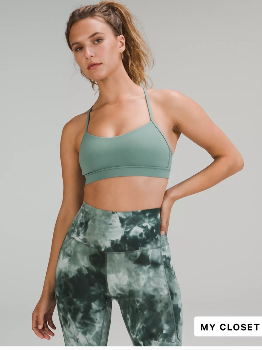 Lululemon athletica Flow Y bra size 6 in tidewater teal